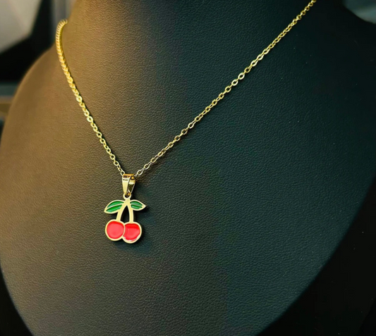 Collar Cereza Esmaltada – Dulce y Chic